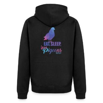 Dove - Unisex Premium Organic Zip Hoodie - black - Back - Nico (187cm)