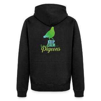 Dove - Unisex Premium Organic Zip Hoodie - black - Back - Nico (187cm)