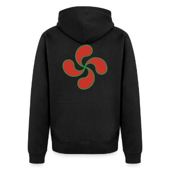 croix basque | lauburu | cadeau pour basque - Veste à capuche bio Premium Unisexe - noir - Dos - Nico (187cm)