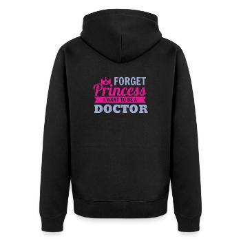 Forget Princess I want to be a doctor Idée cadeau - Veste à capuche bio Premium Unisexe - noir - Dos - Nico (187cm)