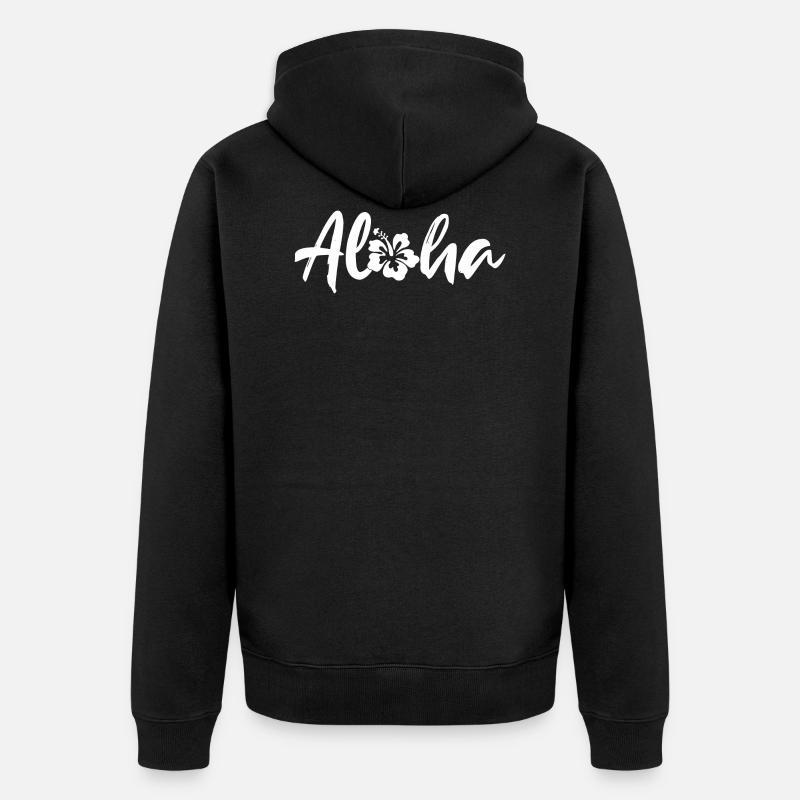 Aloha Hibiscus Flower - Veste à capuche bio Premium Unisexe - noir