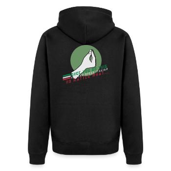 Italian Hand Gesture Italia Italy Italiano - Unisex Premium Organic Zip Hoodie - black - Back - Nico (187cm)
