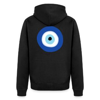 Nazar - Unisex Premium Organic Zip Hoodie - black - Back - Nico (187cm)