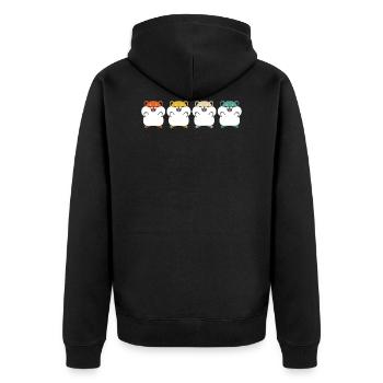 Hamster Lover vintage Retro für Kinder - Unisex Premium Bio Zip Hoodie - Schwarz - Hinten - Nico (187cm)