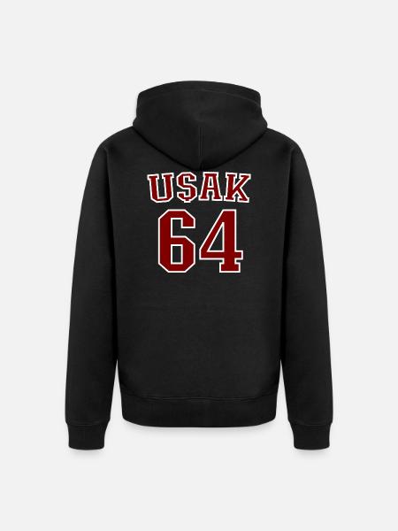 Usak 64 - Unisex Premium Bio Zip Hoodie - Schwarz