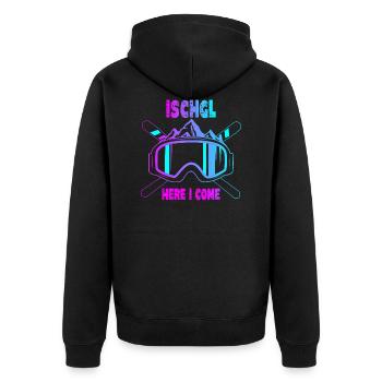 Ischgl Ski Sknowboard - Unisex Premium Bio Zip Hoodie - Schwarz - Hinten - Nico (187cm)