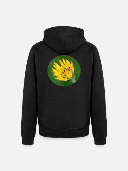 Flower - Unisex Premium Organic Zip Hoodie - black