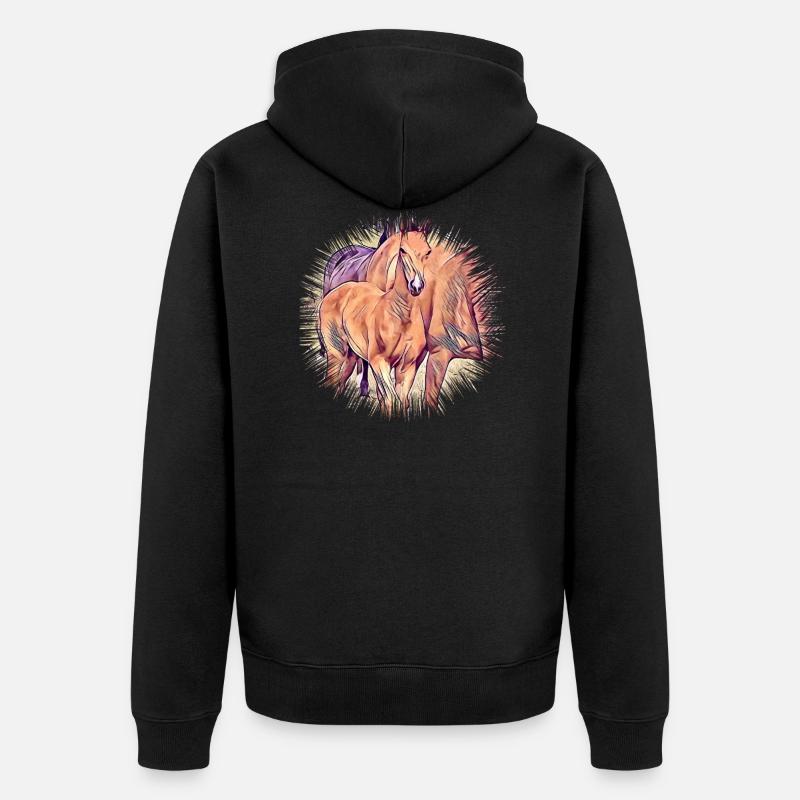 Cheval - Veste à capuche bio Premium Unisexe - noir
