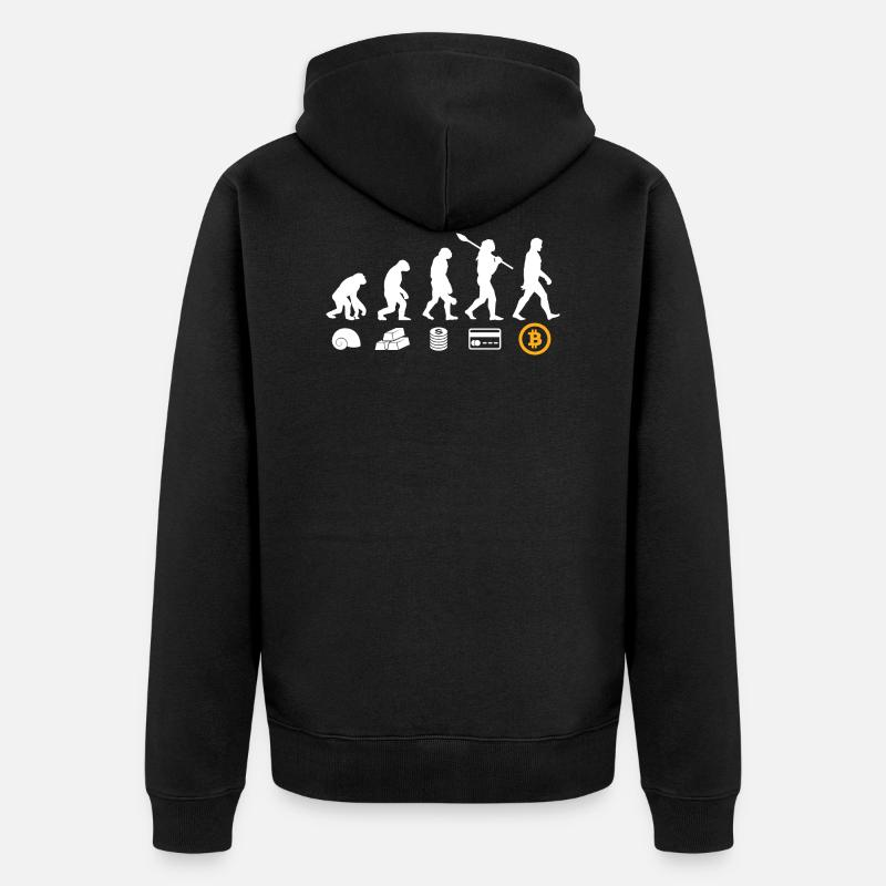 Bitcoin Geld Evolution - Unisex Premium Bio Zip Hoodie - Schwarz