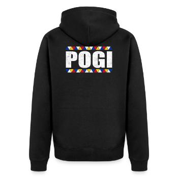 Philippines Filipino Pogi Vintage Sweet I Gift - Unisex Premium Organic Zip Hoodie - black - Back - Nico (187cm)