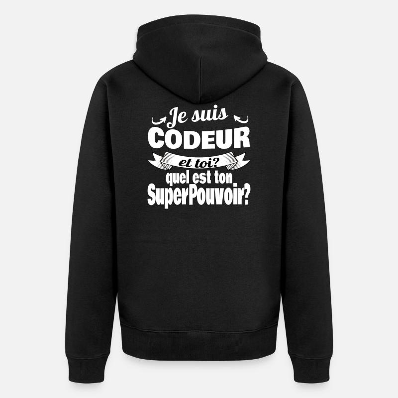 je suis codeur - Veste à capuche bio Premium Unisexe - noir