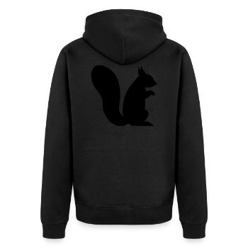 squirrel - Unisex Premium Organic Zip Hoodie - black - Back - Nico (187cm)