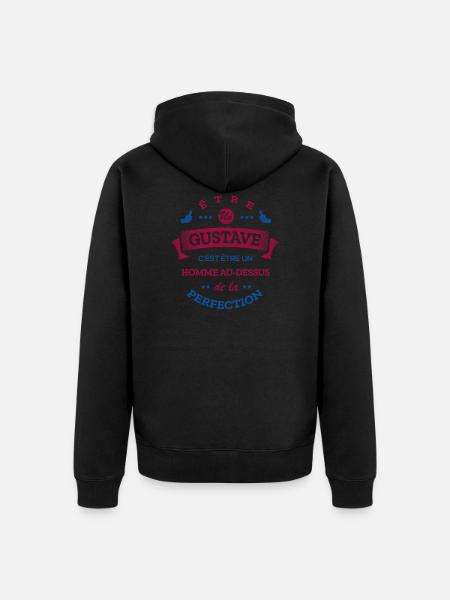 GUSTAVE PARFAIT - NOM GUSTAVE - Veste à capuche bio Premium Unisexe - noir