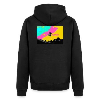 bmx - Unisex Premium Bio Zip Hoodie - Schwarz - Hinten - Nico (187cm)