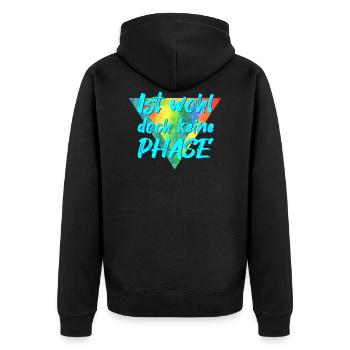 Nicht nur eine Phase, LGBTQ - Unisex Premium Bio Zip Hoodie - Schwarz - Hinten - Nico (187cm)