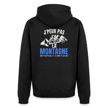 j'peux pas j'ai encore la montagne qui m’appelle…- - Veste à capuche bio Premium Unisexe - noir - Dos - Nico (187cm)