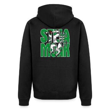 Steiamoak Geschenk Steiermark Wappen Steirer - Unisex Premium Bio Zip Hoodie - Schwarz - Hinten - Nico (187cm)