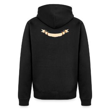 Banner - Unisex Premium Bio Zip Hoodie - Schwarz - Hinten - Nico (187cm)