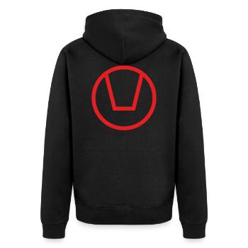 Swinger - Unisex Premium Bio Zip Hoodie - Schwarz - Hinten - Nico (187cm)