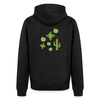cactus,cactus love, plants,cacti,desert,cacti - Unisex Premium Organic Zip Hoodie - black - Back - Nico (187cm)