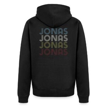 Jonas Jonas Jonas Jonas - Unisex Premium Organic Zip Hoodie - black - Back - Nico (187cm)