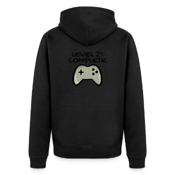 21st Birthday - Gamer 21 - 21 Years Gift - Unisex Premium Organic Zip Hoodie - black - Back - Nico (187cm)