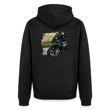 Adventure Bike - Unisex Premium Organic Zip Hoodie - black - Back - Nico (187cm)