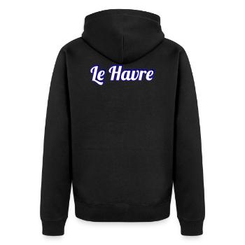 Le Havre - Veste à capuche bio Premium Unisexe - noir - Dos - Nico (187cm)
