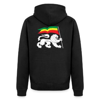 Drapeau Reggaeton Rasta Reggae Lion - Veste à capuche bio Premium Unisexe - noir - Dos - Nico (187cm)