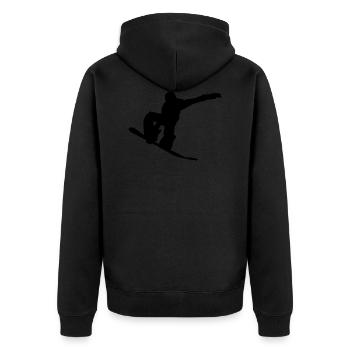 Snowboard Snowboarder - Unisex Premium Bio Zip Hoodie - Schwarz - Hinten - Nico (187cm)