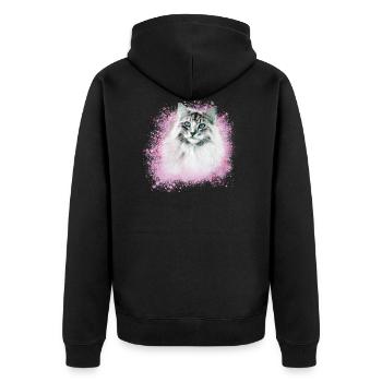 chat persan, chat siamois, chat, chat blanc, graffiti - Veste à capuche bio Premium Unisexe - noir - Dos - Nico (187cm)