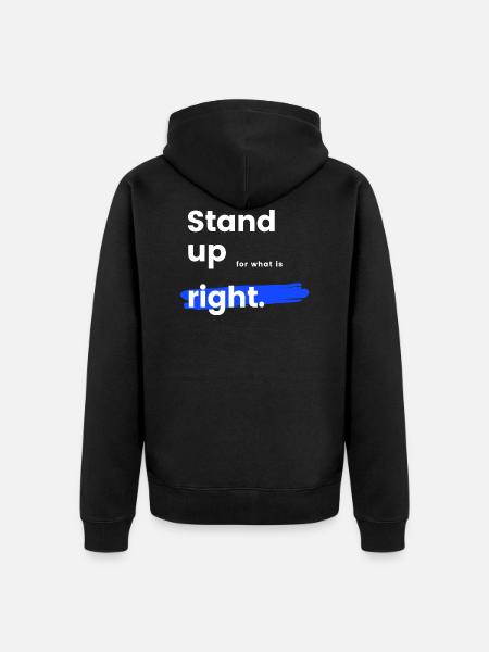 Stand up - Unisex Premium Bio Zip Hoodie - Schwarz