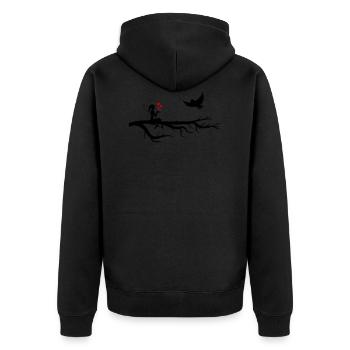 fée coeur oiseau - Veste à capuche bio Premium Unisexe - noir - Dos - Nico (187cm)