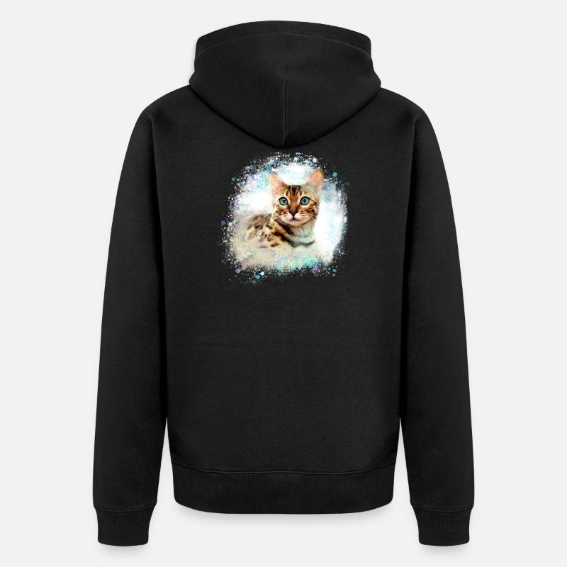 bengalkatze,katze,bengal,graffiti,malerei - Unisex Premium Bio Zip Hoodie - Schwarz