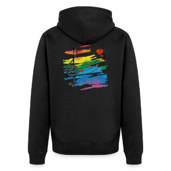 Musique - Veste à capuche bio Premium Unisexe - noir - Dos - Nico (187cm)