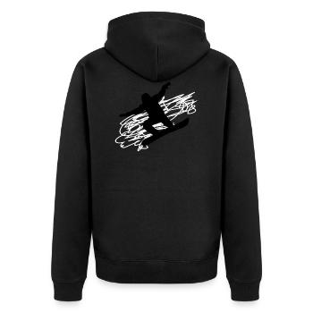 Snowboard Snowboarder - Unisex Premium Bio Zip Hoodie - Schwarz - Hinten - Nico (187cm)