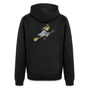 Sorcière, Halloween, sorcière - Veste à capuche bio Premium Unisexe - noir - Dos - Nico (187cm)