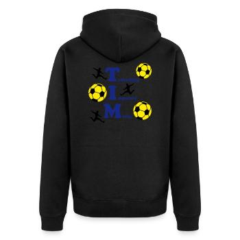 Tim - Unisex Premium Bio Zip Hoodie - Schwarz - Hinten - Nico (187cm)