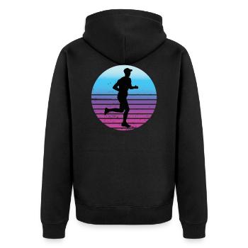 Endurance Runner Outfit Vintage Marathon Motif - Unisex Premium Organic Zip Hoodie - black - Back - Nico (187cm)