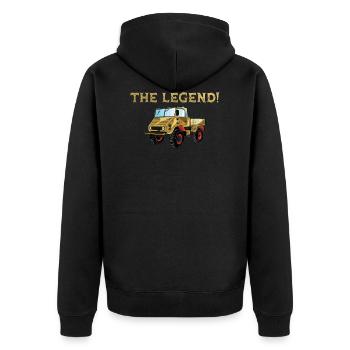 Die Legende - La Légende / Unimog - Veste à capuche bio Premium Unisexe - noir - Dos - Nico (187cm)