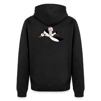Bébé sur Stork Girl - Veste à capuche bio Premium Unisexe - noir - Dos - Nico (187cm)