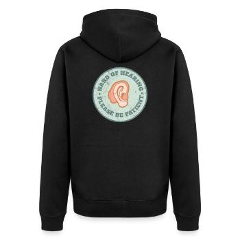 Malentendant s’il vous plaît soyez patient Sourd - Veste à capuche bio Premium Unisexe - noir - Dos - Nico (187cm)