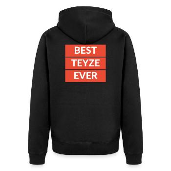 Best Teyze Ever Turkish Gift Idea Hediyelik - Unisex Premium Organic Zip Hoodie - black - Back - Nico (187cm)