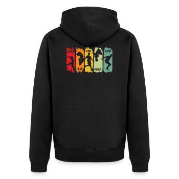 FreeRunning Climb Leap Run Vault Jump - Unisex Premium Organic Zip Hoodie - black - Back - Nico (187cm)