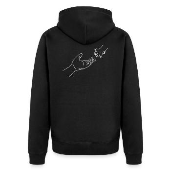 Chat à main - Veste à capuche bio Premium Unisexe - noir - Dos - Nico (187cm)