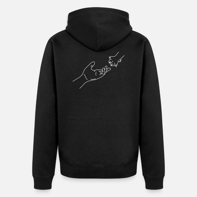 Chat à main - Veste à capuche bio Premium Unisexe - noir