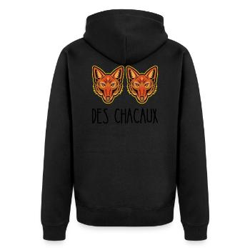 des chacaux - Veste à capuche bio Premium Unisexe - noir - Dos - Nico (187cm)