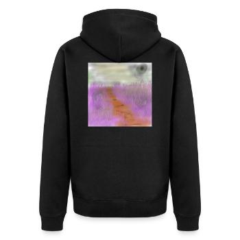 Grass Meadow - Unisex Premium Organic Zip Hoodie - black - Back - Nico (187cm)