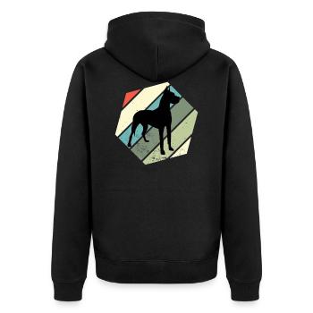 Sweet Great Dane Vintage Great Danes Dogs Gassi - Veste à capuche bio Premium Unisexe - noir - Dos - Nico (187cm)
