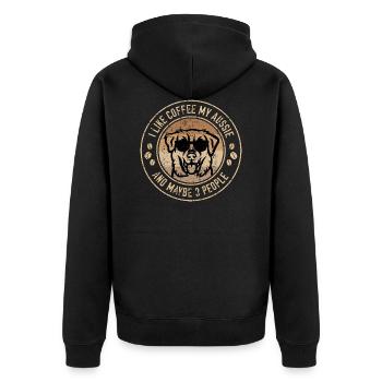 Amateurs de café Australian Shepherd - Veste à capuche bio Premium Unisexe - noir - Dos - Nico (187cm)